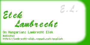 elek lambrecht business card